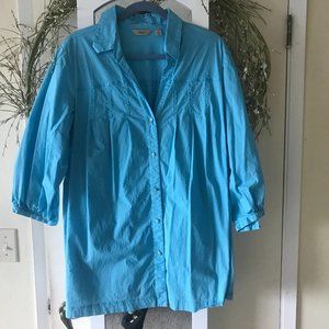 Turquoise, 3/4 Sleeve, Embordered Trim Size XL (1006)